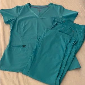 Scrub set. Scrub top and bottoms.
